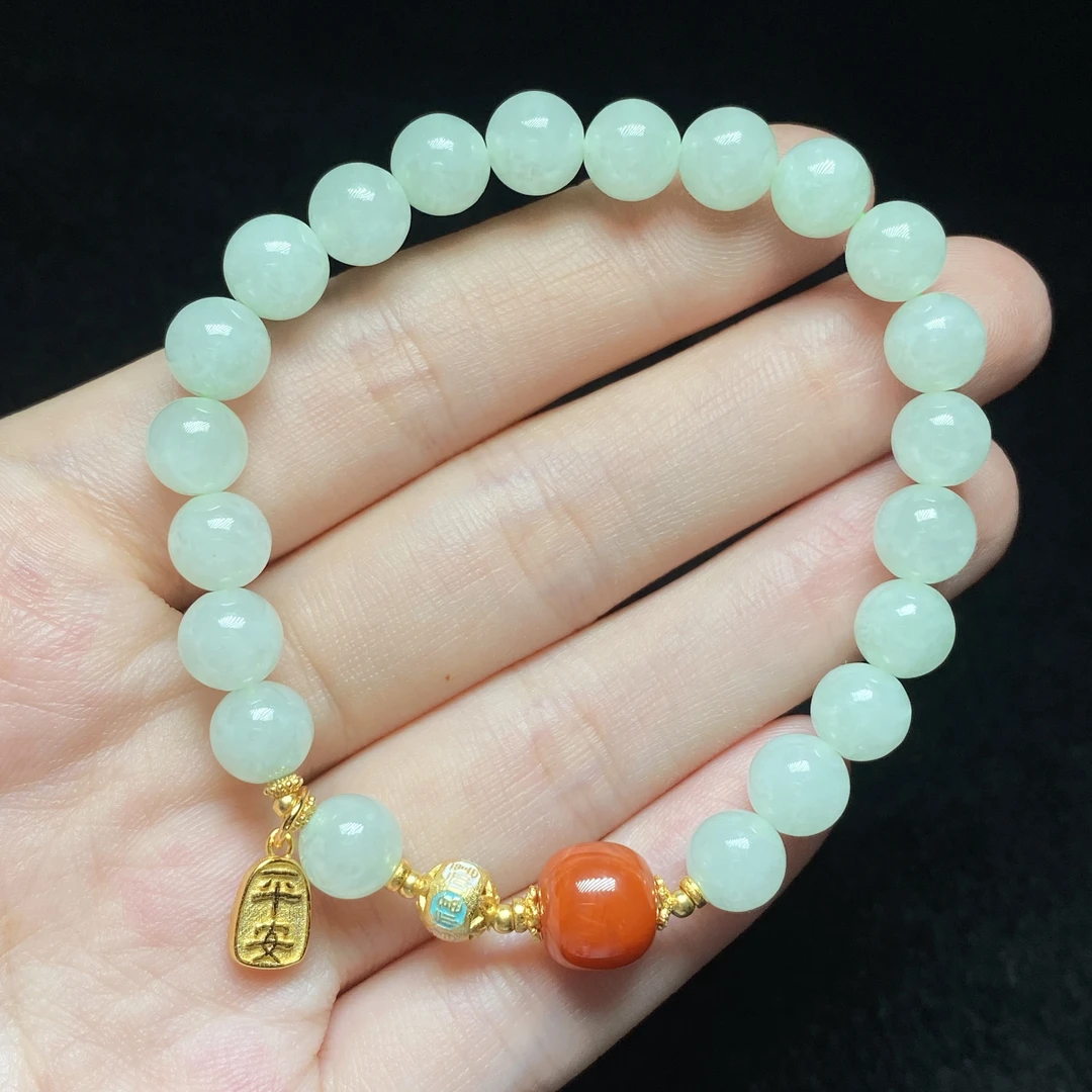 【小北严选】翡翠DIY圆珠手串尺寸约6mm+【多样性发一件】-AH19X389