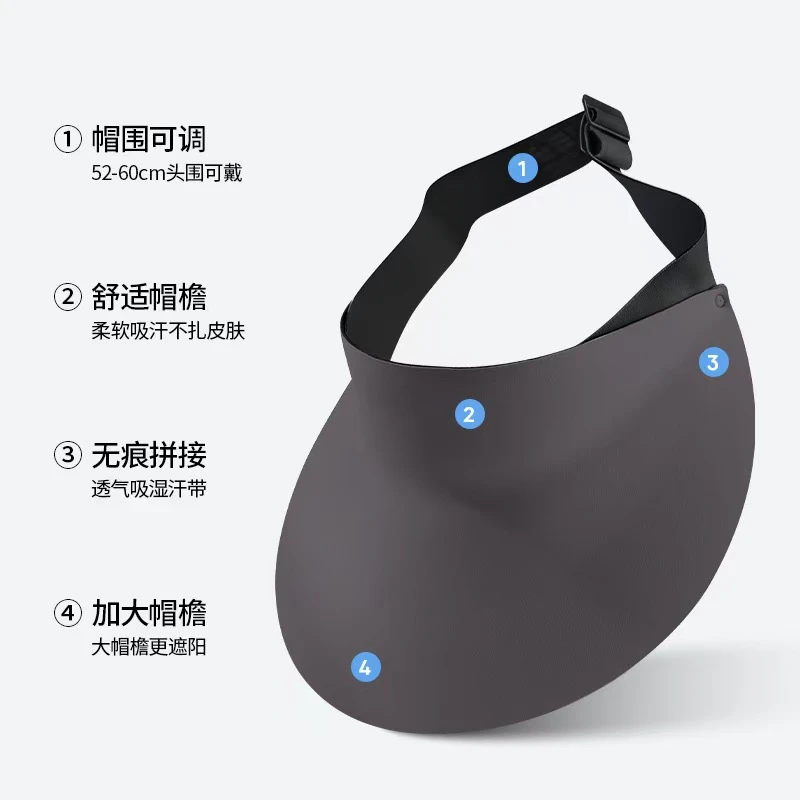 成人大帽檐无痕帽夏季 防晒帽 空顶帽 可折叠遮阳骑车防晒太阳帽