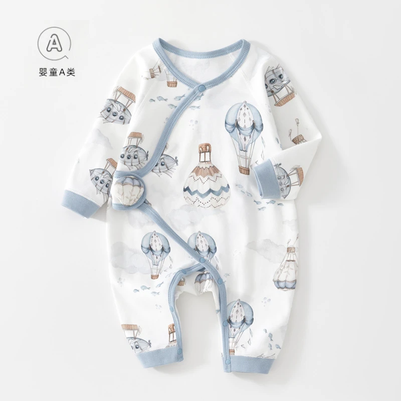 新生婴幼儿衣服春秋纯棉无骨哈衣打底内衣0-3月6刚出生宝宝连体衣