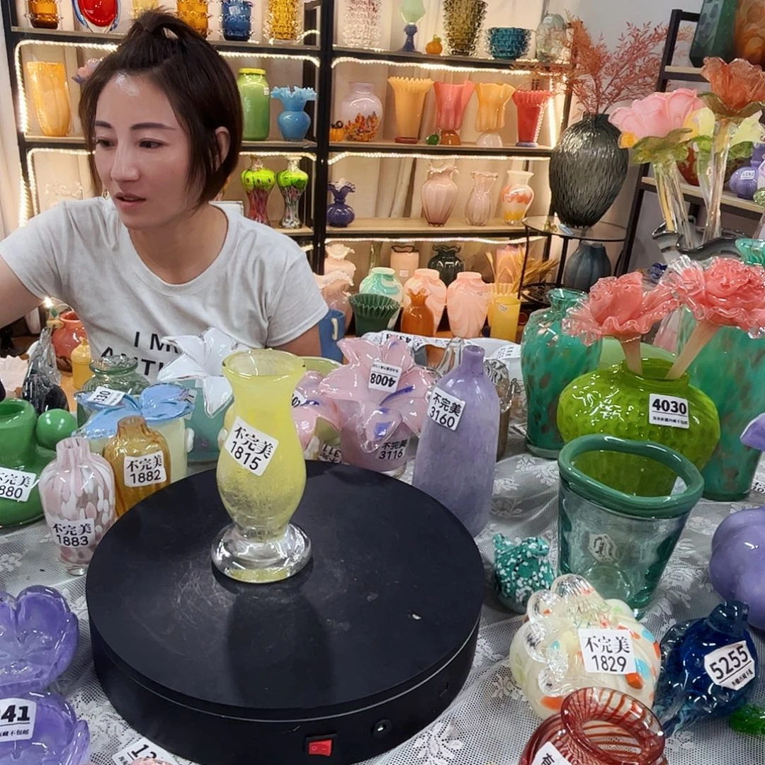 琉璃花瓶摆件不完美