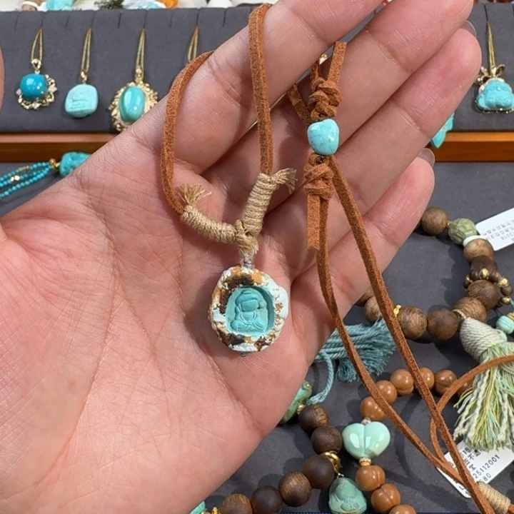 绿松石未镶嵌毛衣链宝宝佛毛衣链