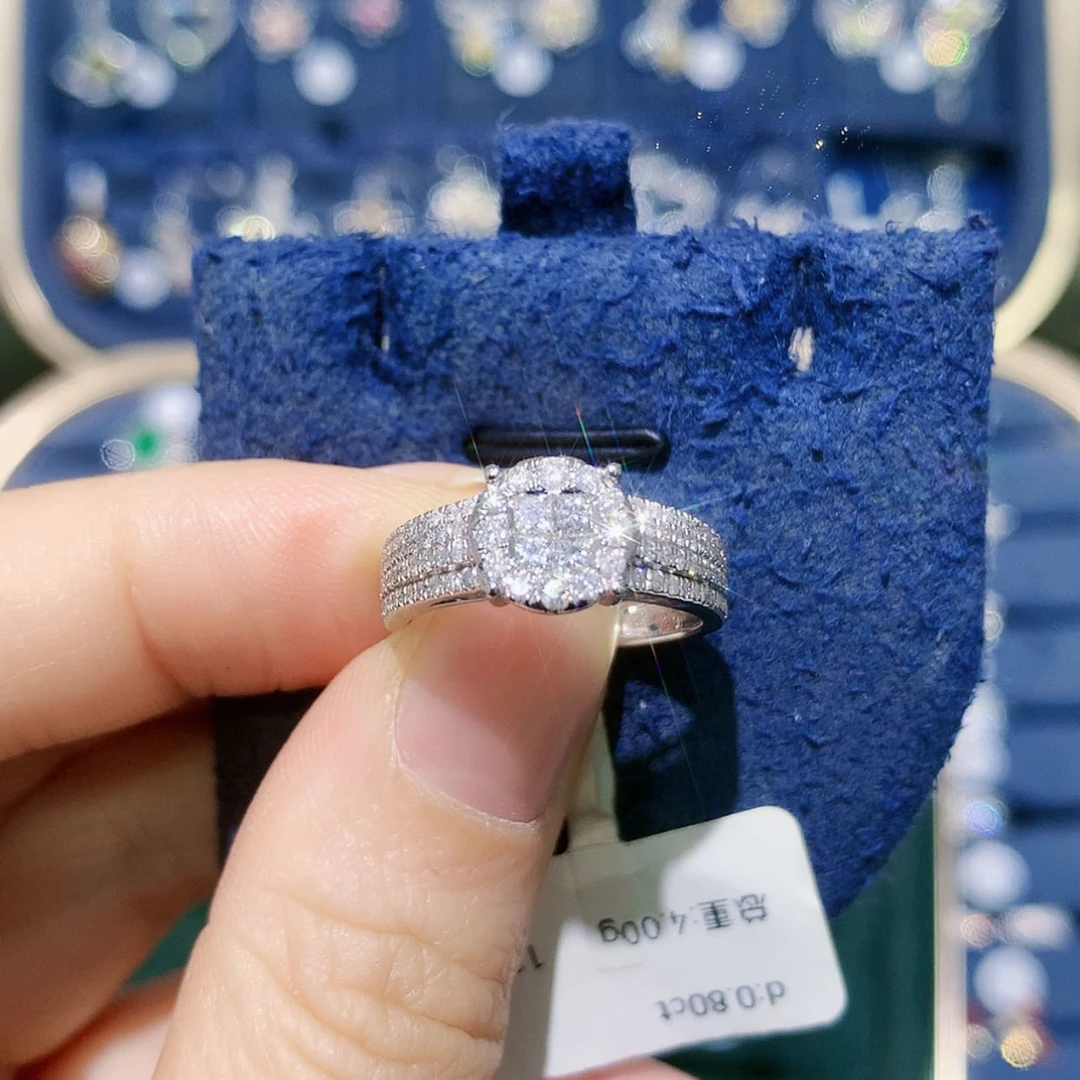 【闪购商品】铂Pt900镶嵌戒指/指环钻石简单百搭戒指