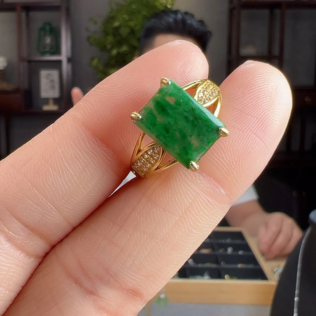 翡翠戒指银S925镶嵌戒指74