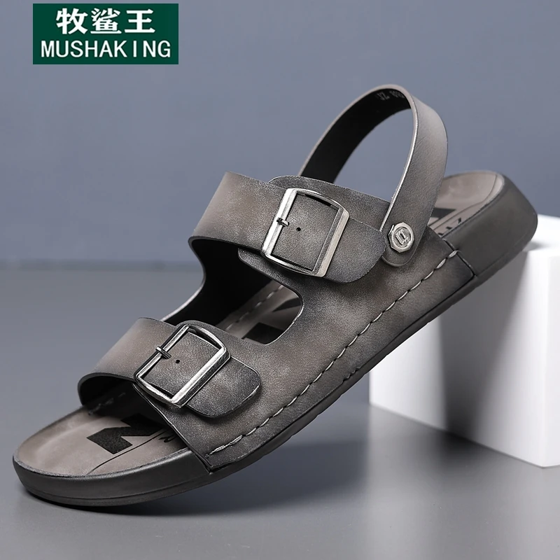 男士凉鞋2025新款夏季休闲防滑外穿两用凉拖鞋软底沙滩鞋皮凉鞋男