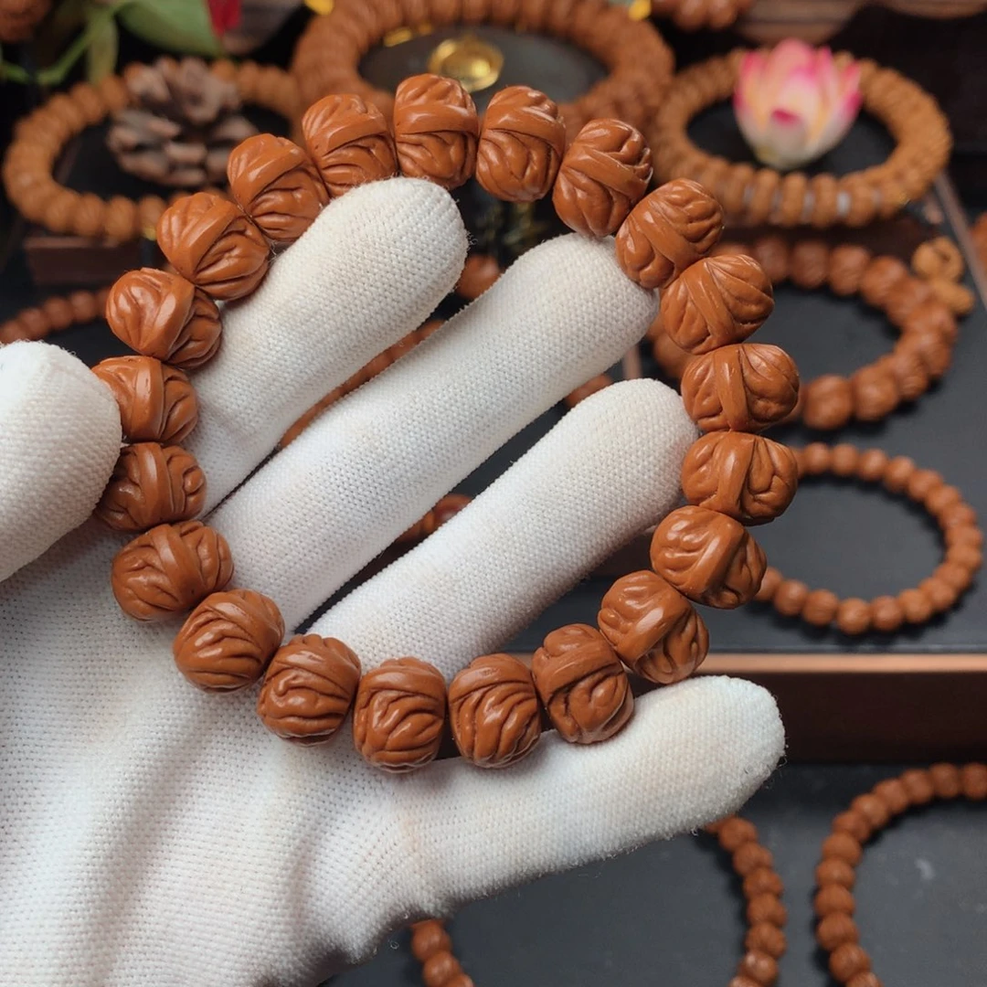 桃核吊坠余*安15双脊龙单圈