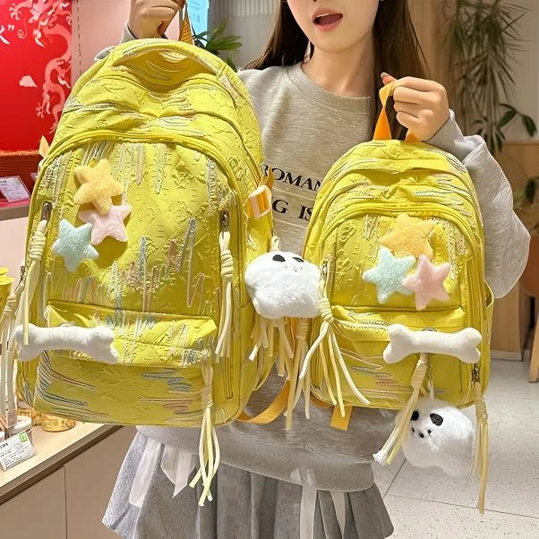 高颜值书包女初中生韩版森系大容量背包高中小学生时尚轻便双肩包