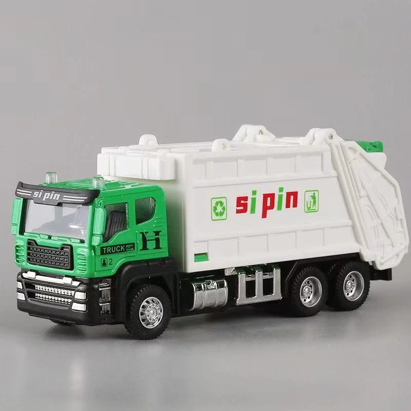 合金环卫车【车头合金+车身塑胶】15厘米 惯性功能 袋装模型玩具