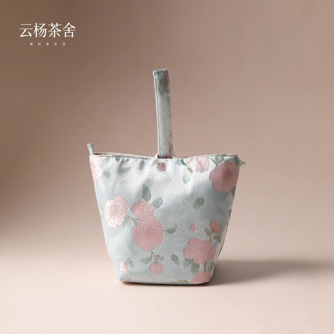 【年终上新 贝壳包】山茶花猫猫旅行茶具收纳袋 尺寸约12-12-16.5cm