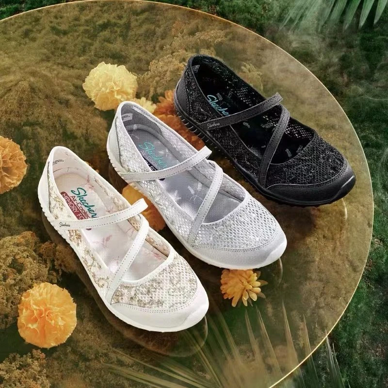 【玛丽珍蕾丝鞋】斯凯奇女鞋2025秋季复古单鞋新款镂空运动鞋通勤鞋