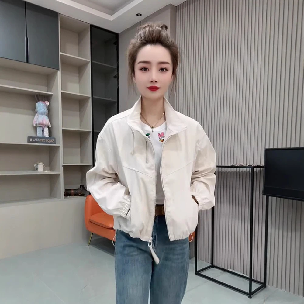 双拉链冲锋衣外套女短款2025春季新款韩版小个子爆款宽松休闲上衣