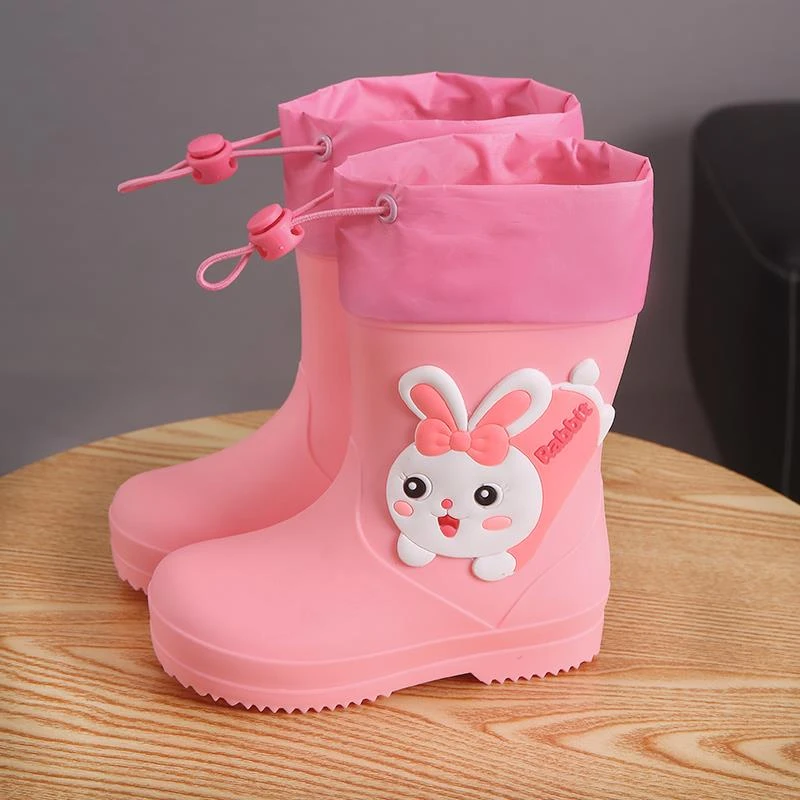 儿童雨鞋女款防滑公主女童雨靴小童宝宝幼儿小孩加绒男孩女孩水鞋
