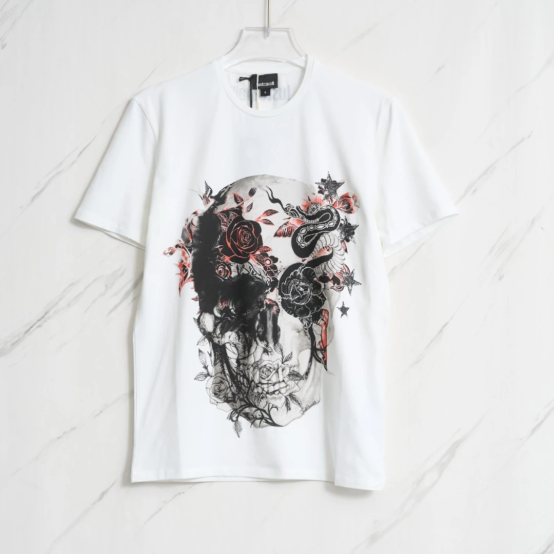 Just Cavalli男士骷髅印花T恤/J1BU00043