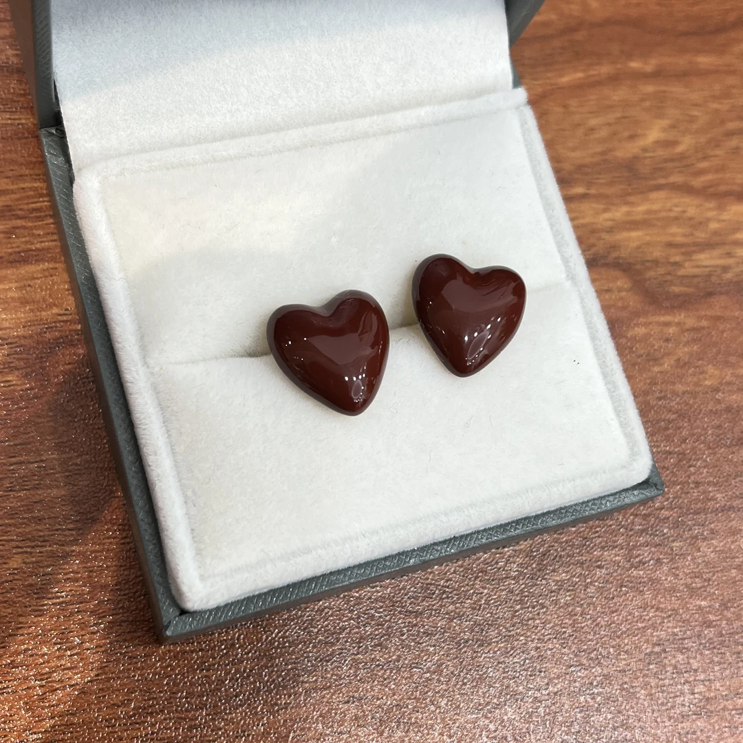 非金属亚克力耳饰 李园家1号店-8187-高级感秋冬轻奢爱心耳钉