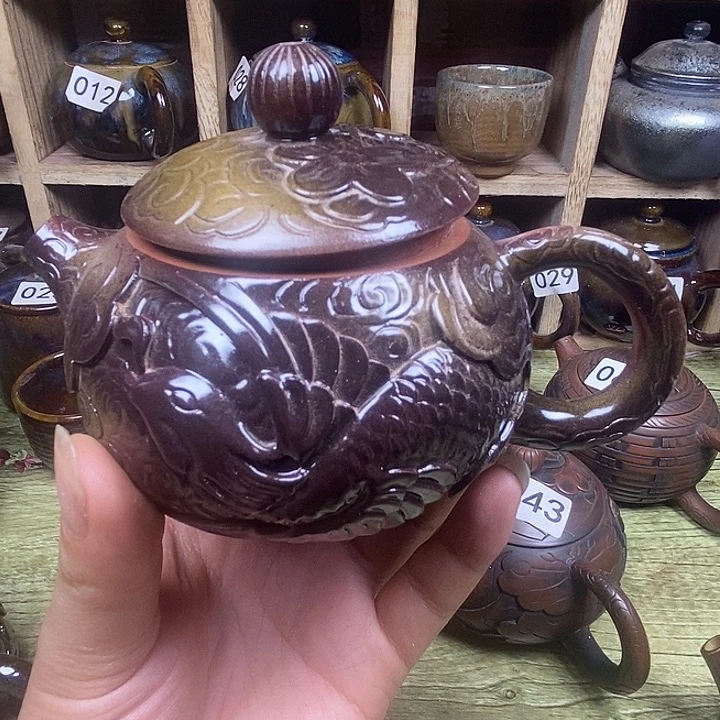 瓷建水紫陶浮雕西施