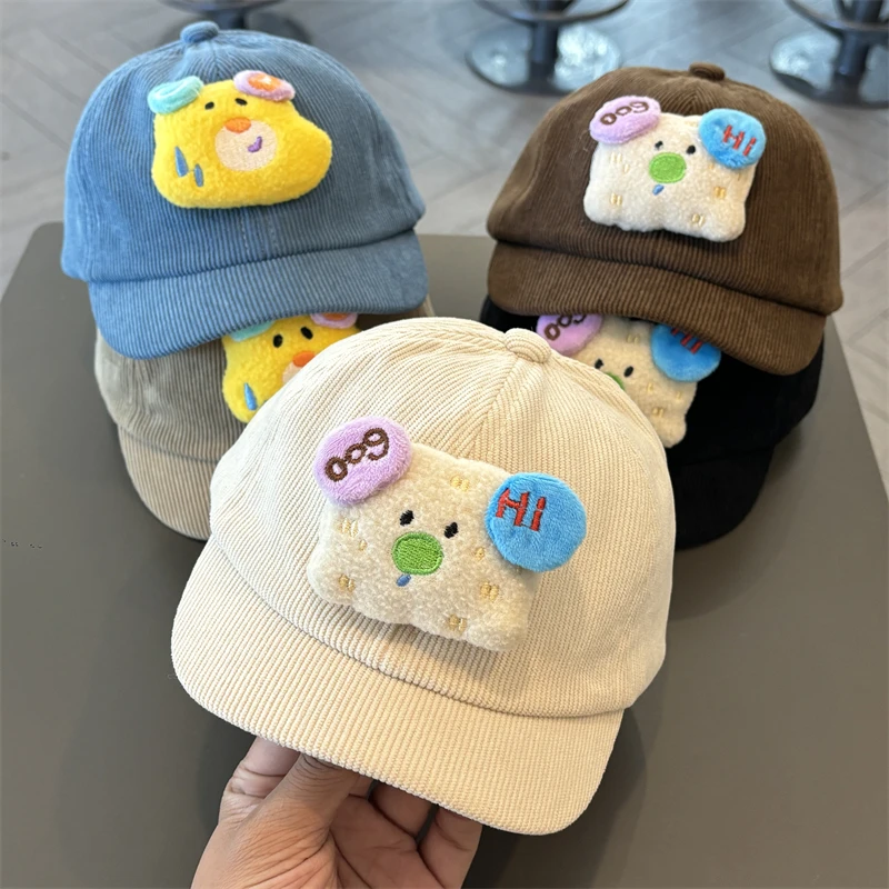 保暖帽子男童休闲风百搭卡通风遮阳圆顶风格短檐宝宝婴幼儿韩版