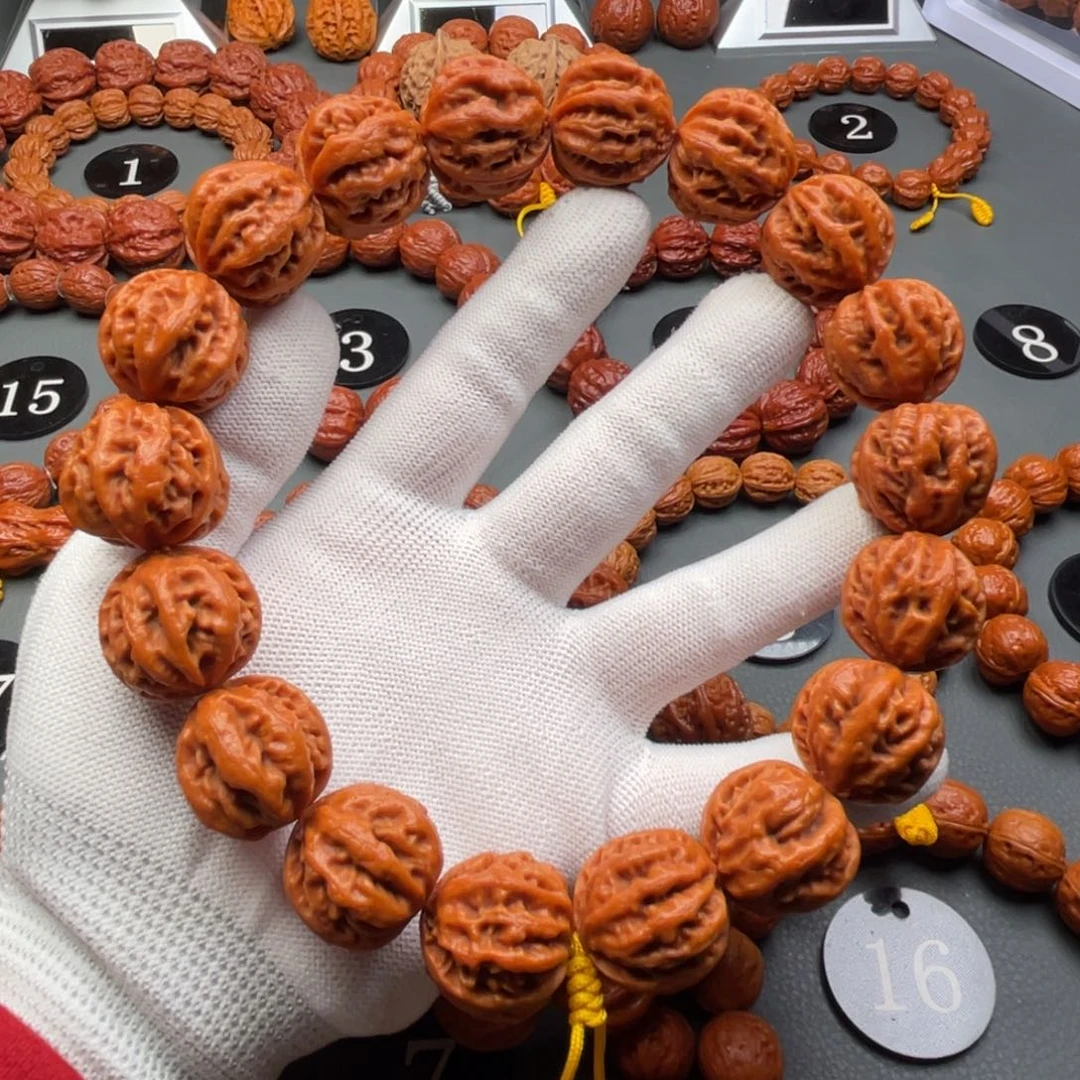 9***叔文玩核桃手串野生核桃西瓜纹京八棱秋子手持