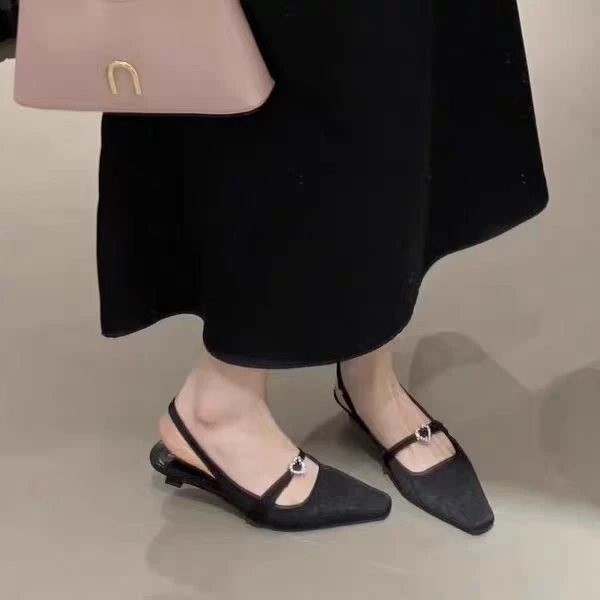 9191-2 新款法式时尚气质细跟尖头半包凉鞋