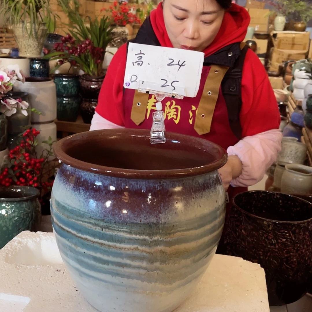 紫砂花盆高度24口径25