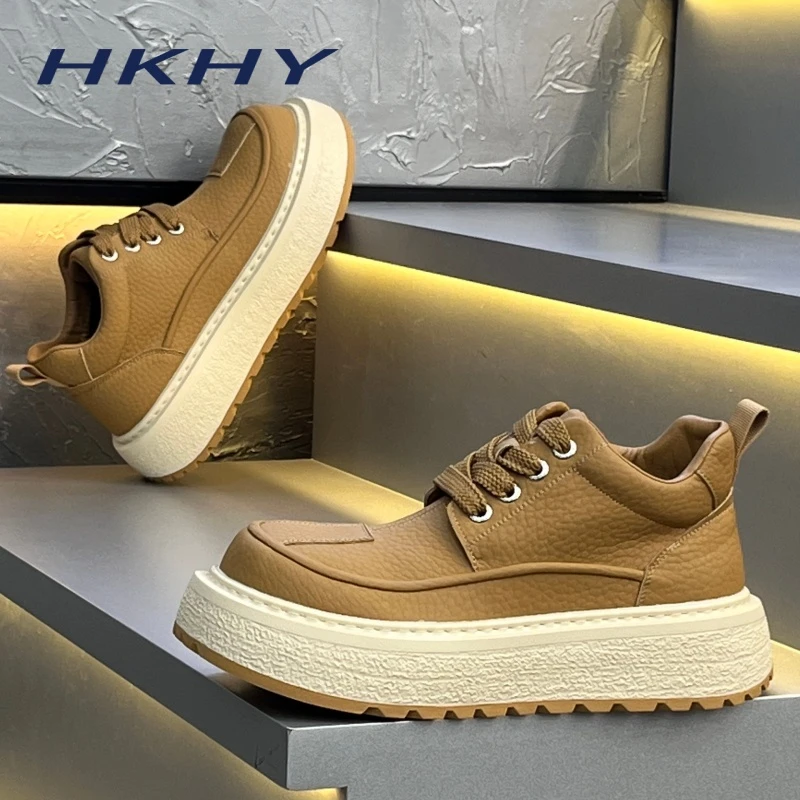 HKHY欧洲站男鞋2025年冬季新款男士工装高帮加绒鞋子男款加厚棉鞋