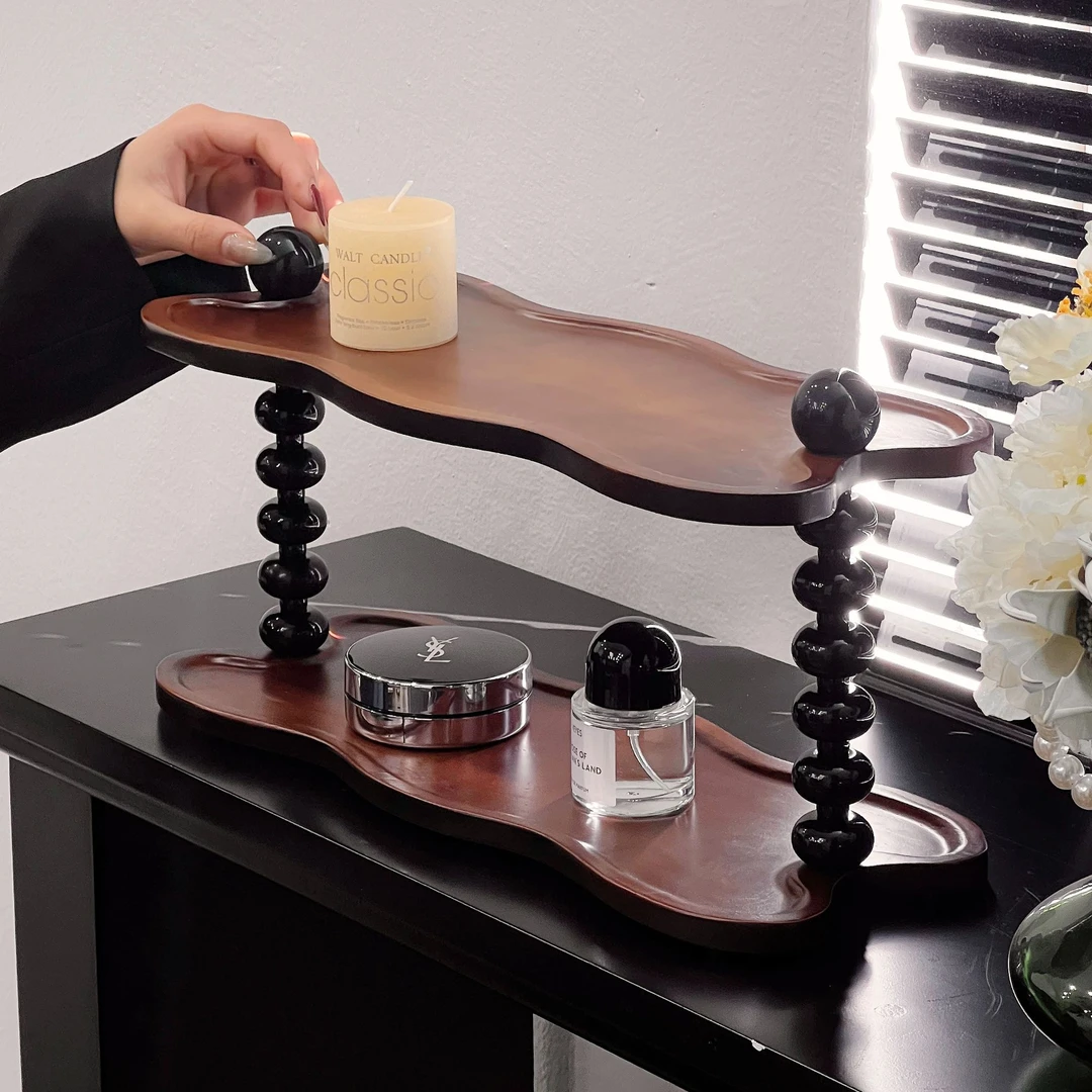 沐恩杯架子法式中古风收纳架轻奢高级感桌面台面香水多功能置物架