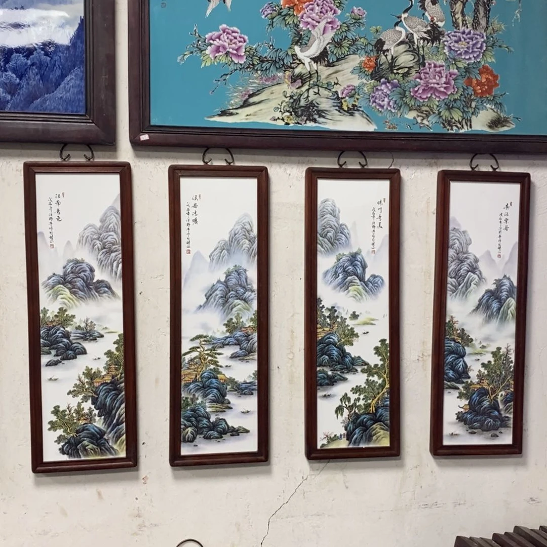 瓷片80*28*4景德镇瓷板画柴窑烧制