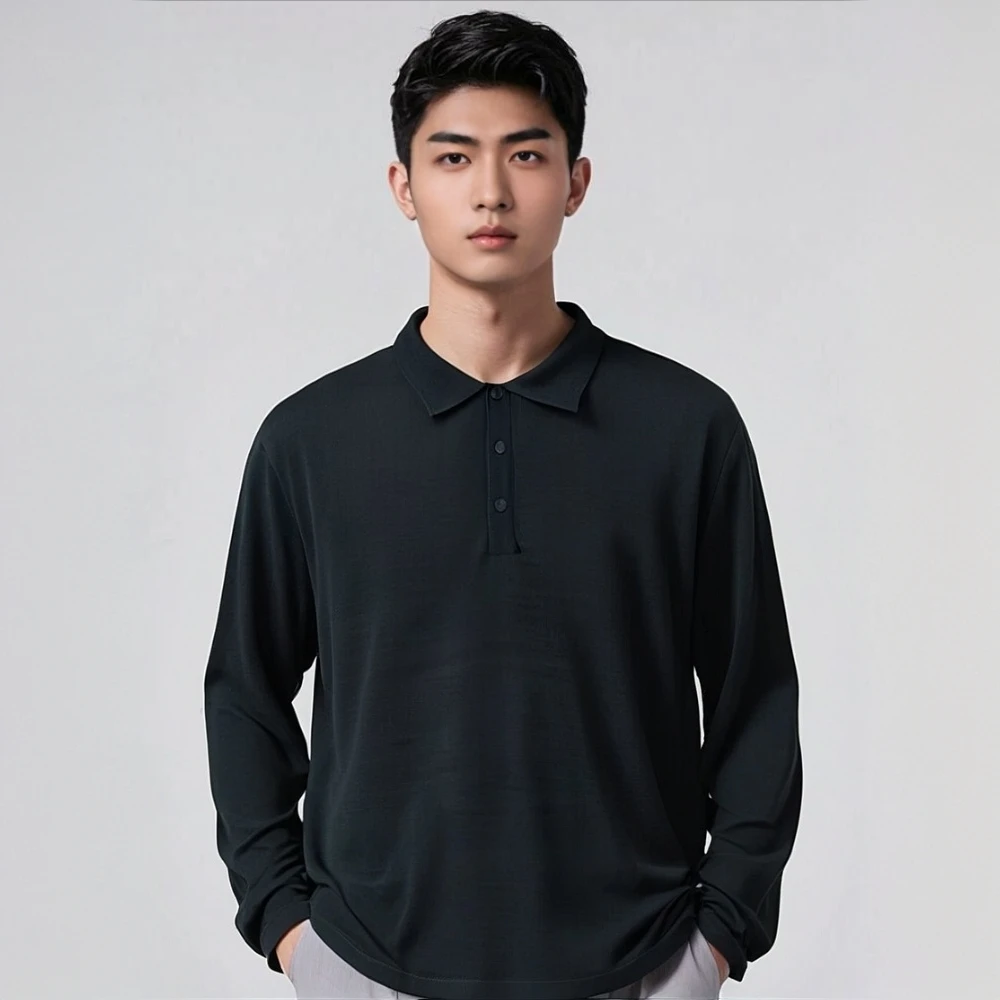 櫟丝御锦柞蚕丝【长丝】男士针织秋季新款休闲百搭针织衫 FL240610