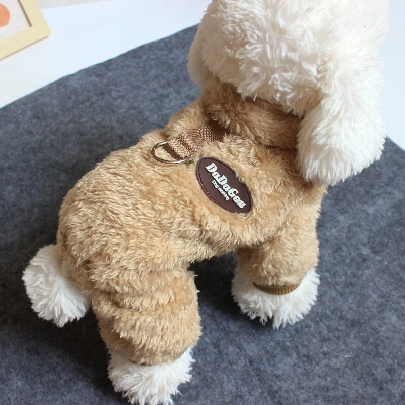 保暖四脚绒衣狗狗衣服冬季加厚加绒小泰迪比熊博美小型犬宠物服装