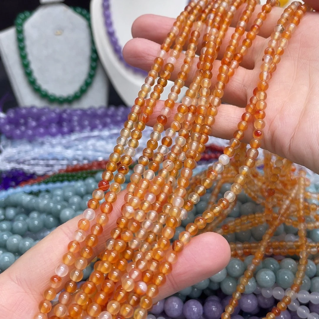 玛瑙/玉髓未镶嵌半成品原色玛瑙4mm