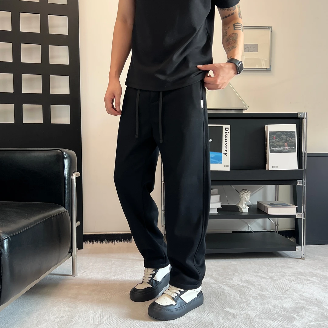 卫裤男士2025新款春秋运动休闲裤直筒阔腿裤男款冬季加绒裤子