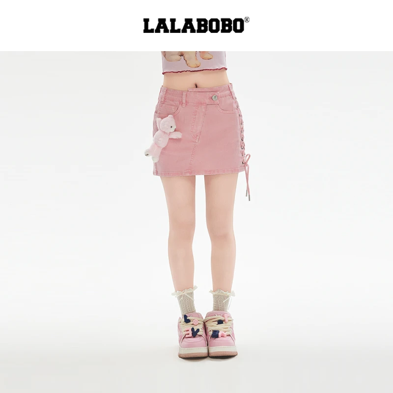 金源LALABOBO小熊斜襟牛仔半裙RBEB-ZQ11