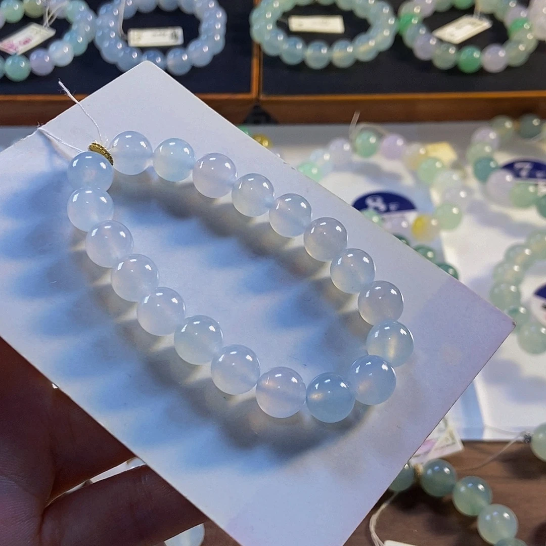 定制翡翠未镶嵌翡翠手串卡9.7