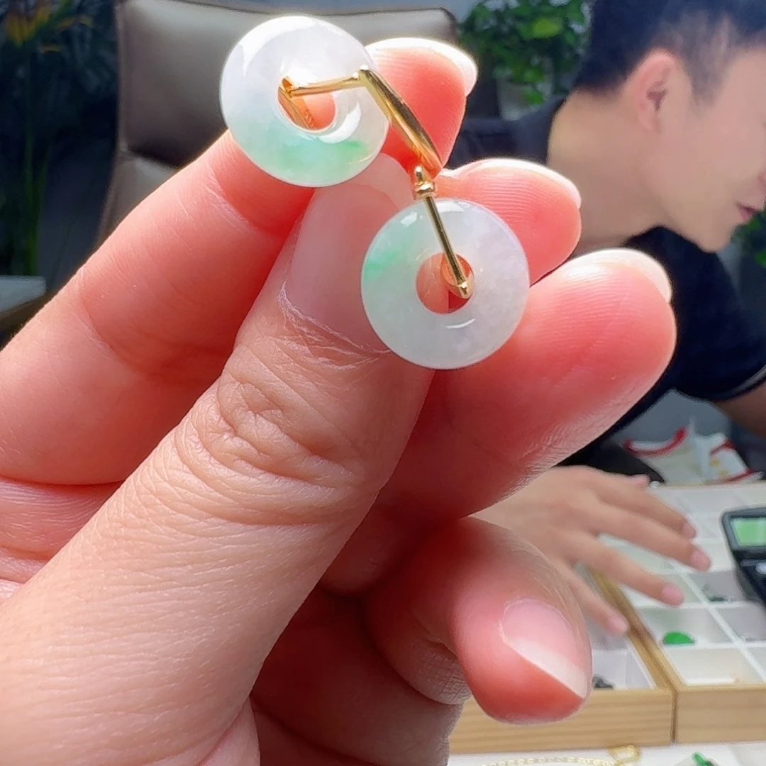 翡翠银S925镶嵌耳饰多样性发货其一