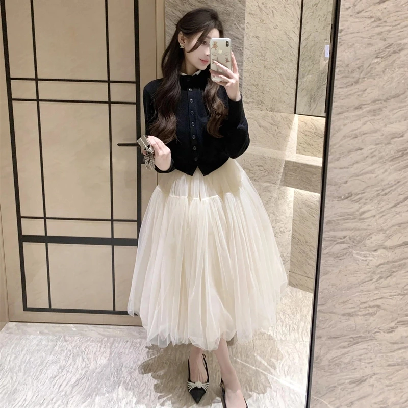 春秋洋气高级感两件套女装2025新款早春小香风时髦洋气裙子套装女