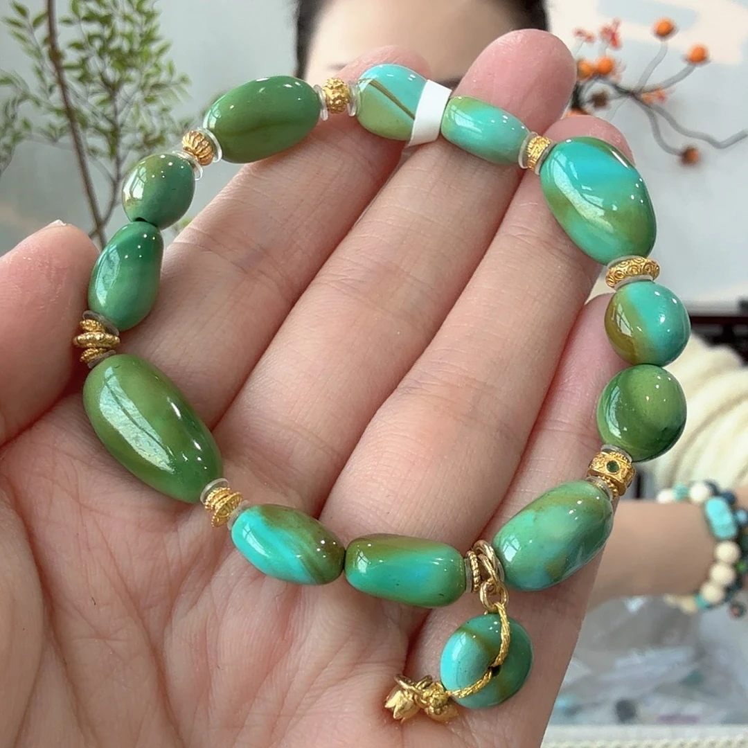 绿松石18K金镶嵌珠宝奇石
