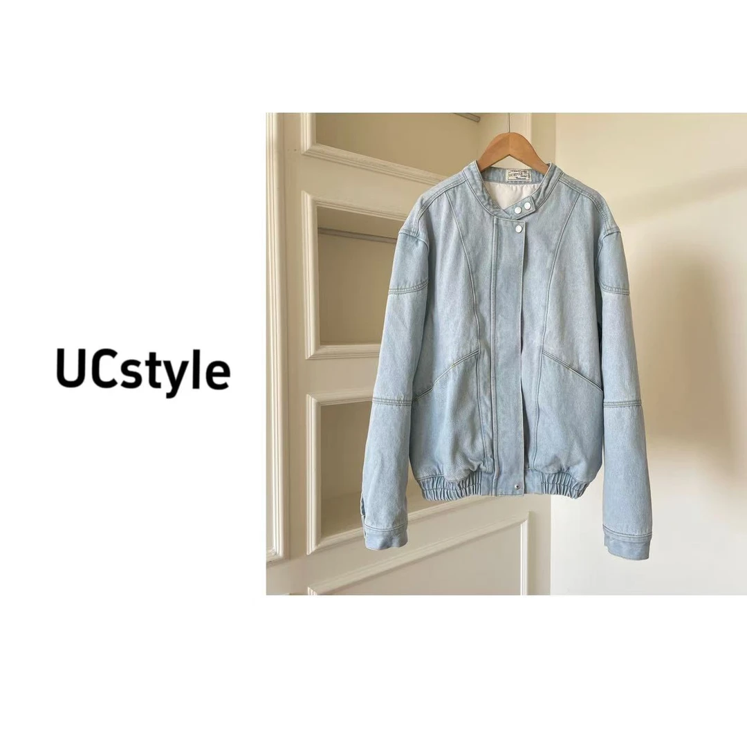 684194【春日城市漫游】浅色水洗牛仔外套夹克主播穿S码