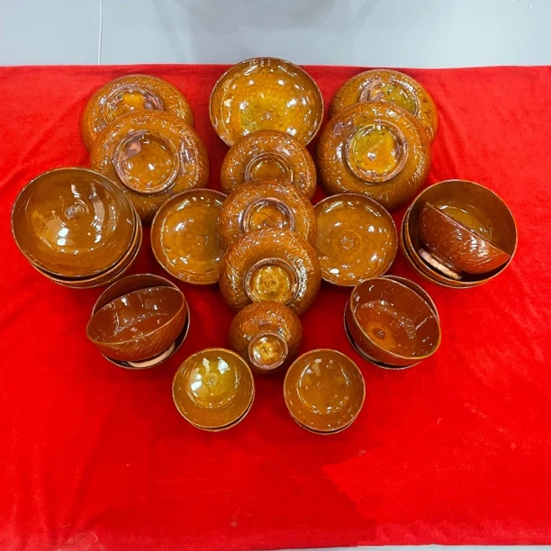 新疆纯手工土陶简约25件套