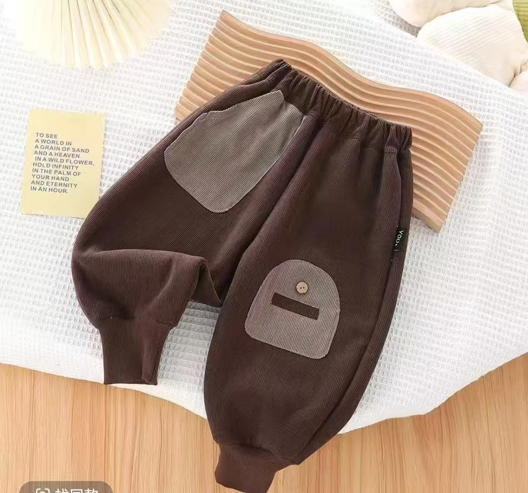 【加绒】2025冬季儿童木棉绒外穿长裤洋气时髦宝宝时尚女童加绒裤子