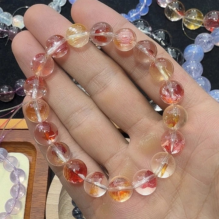 水晶手链未镶嵌天然胶花手链