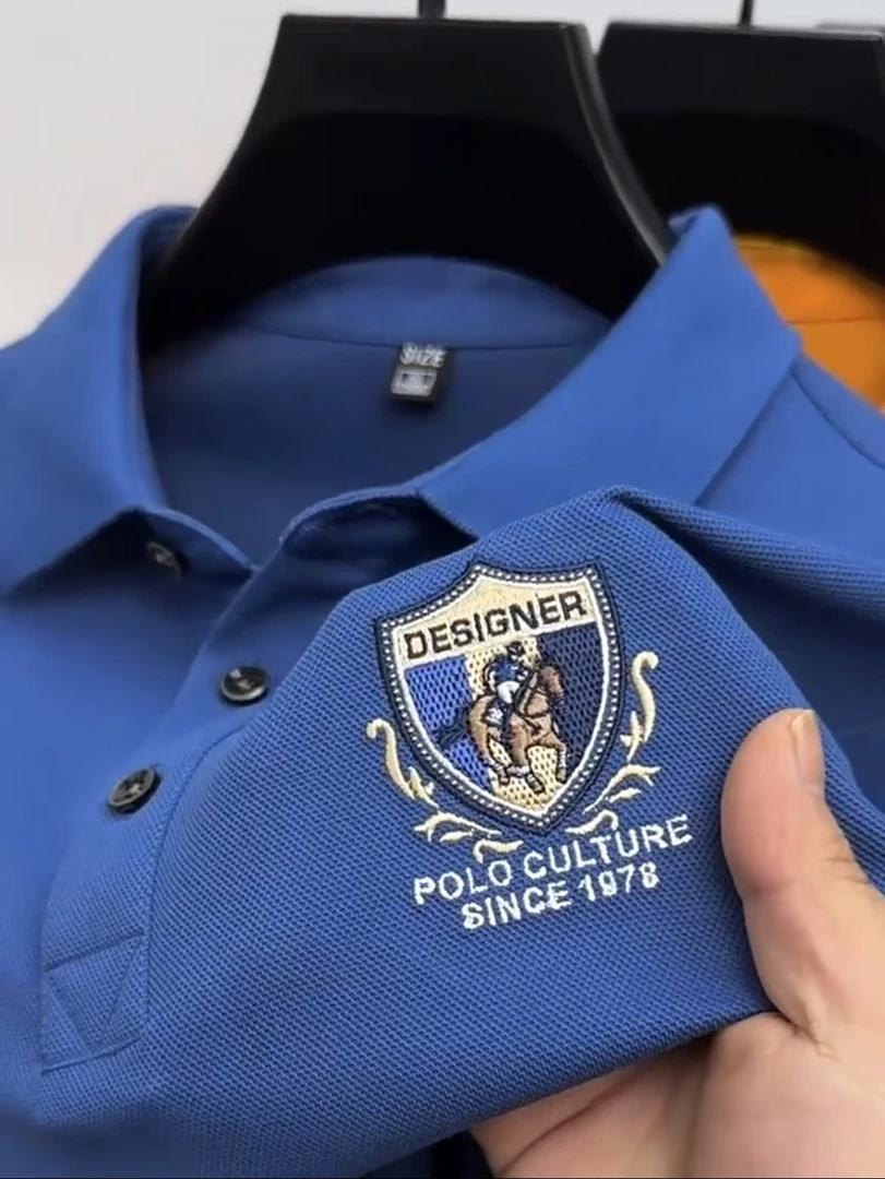 201-300孤品纯色POLO衫男士翻领短袖休闲T恤