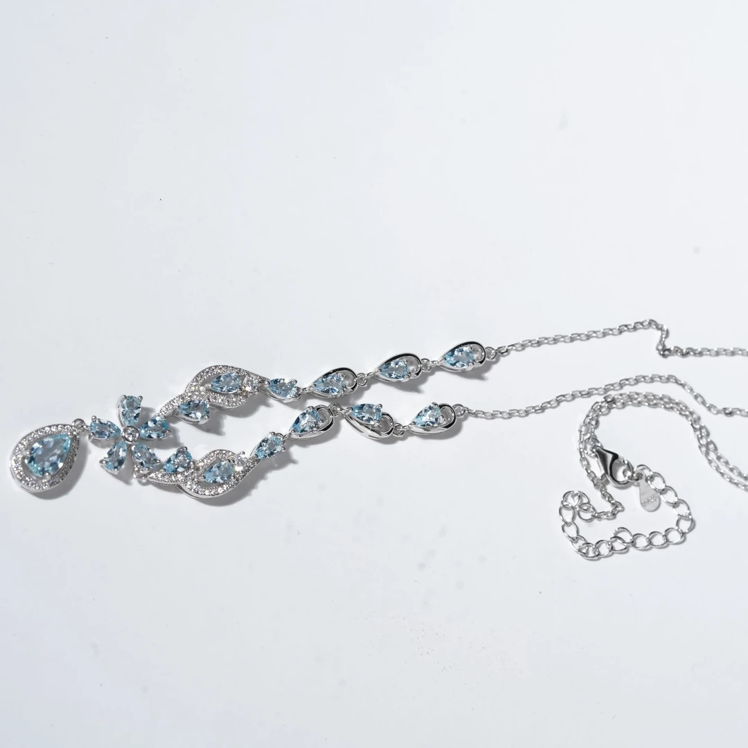 JSHLX0586-海蓝宝项链（主石90分左右*其它10分左右）