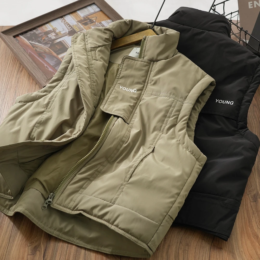 儿童男童冬季新款保暖拼接棉马甲中大童休闲无袖拉链外穿2023666