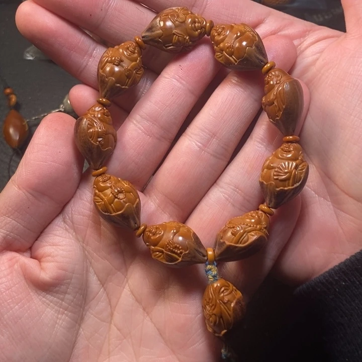 梁***橄榄核手串/手链紫皮弥勒手串1条