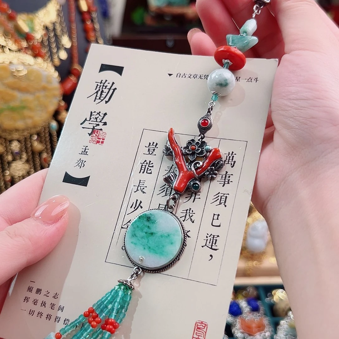 珐琅925银锦象原创设计款式压襟
