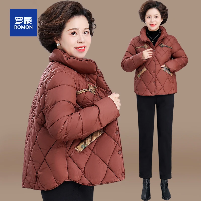 小个子妈妈冬装保暖棉服洋气2025新款中老年女秋冬新中式棉衣外套