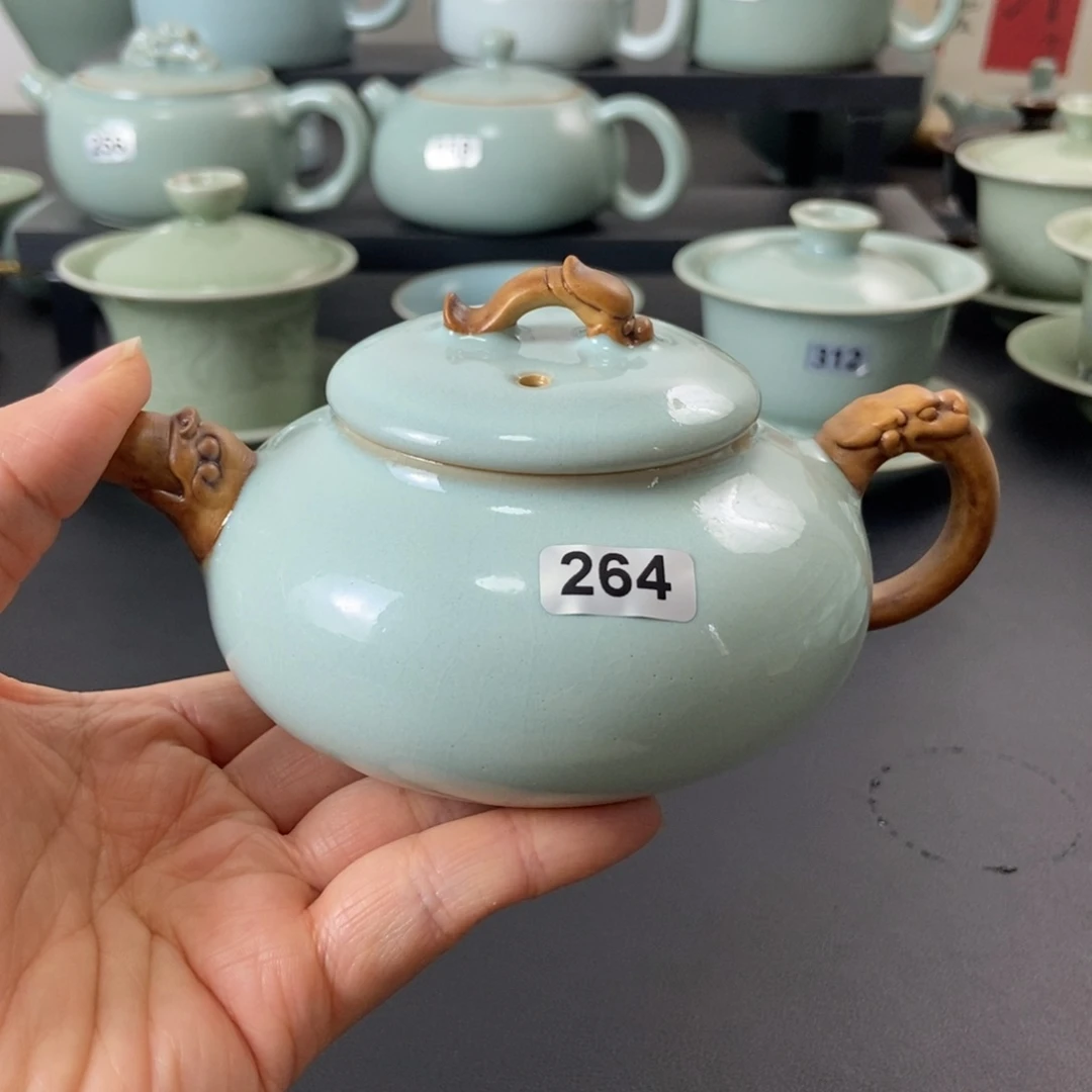 赵琳微瑕天青釉龙壶福利款