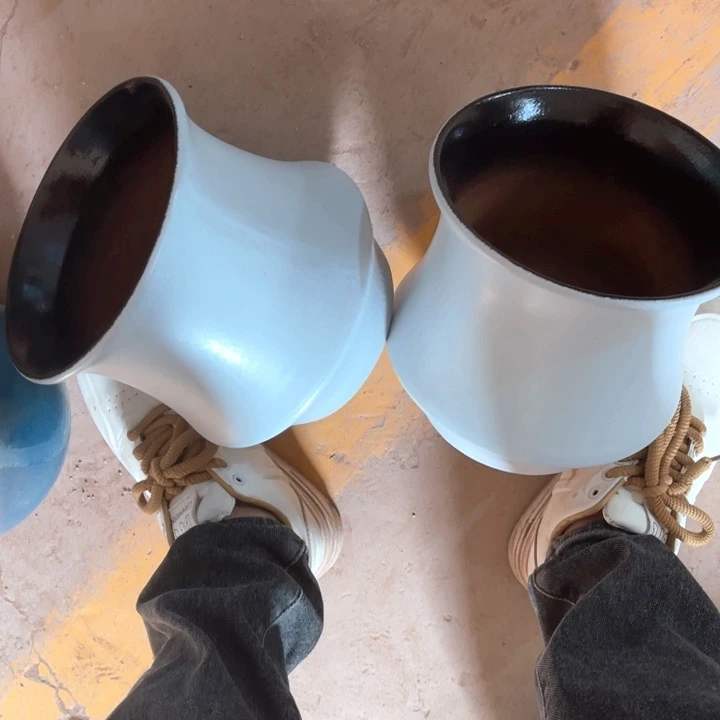 紫砂花盆口径20高度20两只正品