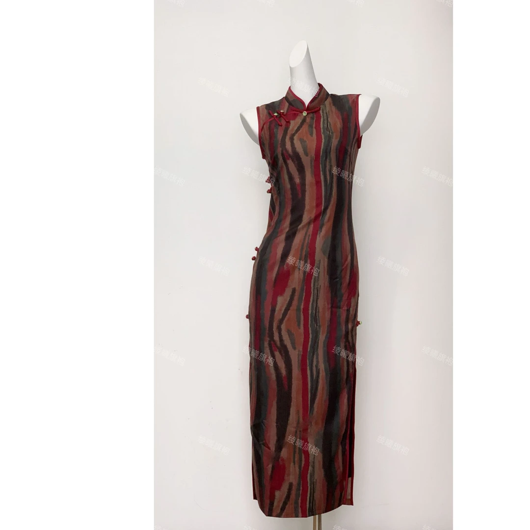 【寻隐】绫曦2025春夏新款复古无袖薄款旗袍立领中国风ins手工修身