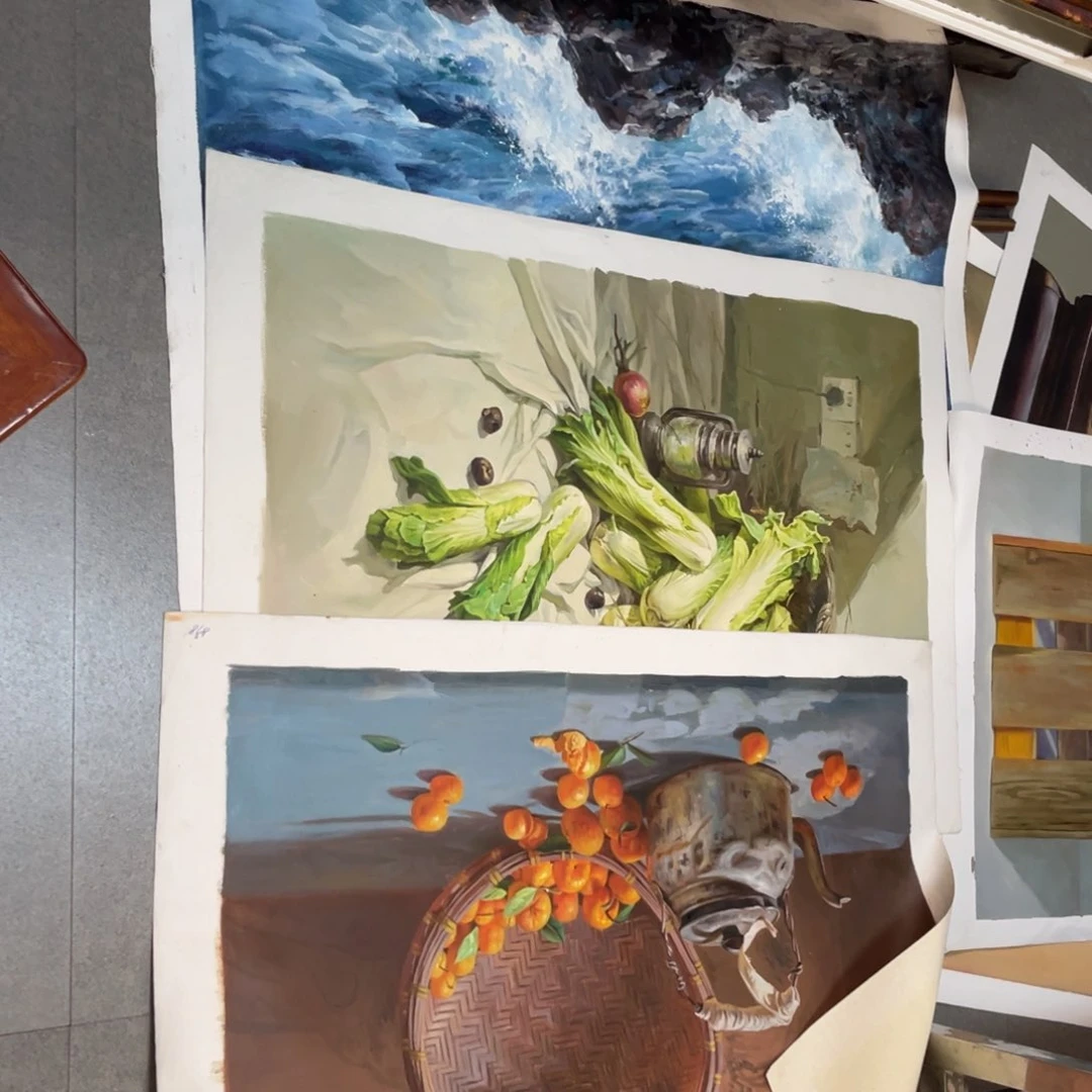 油画逝**华油画作品入选6090