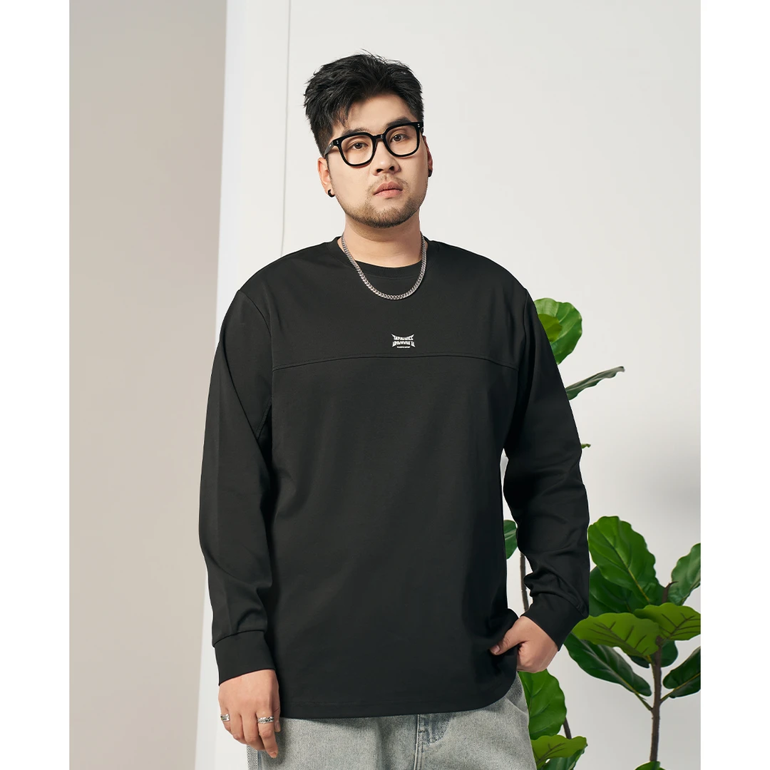 ¡森老板大码男装男子200-300斤春季显瘦百搭休闲卫衣长袖男