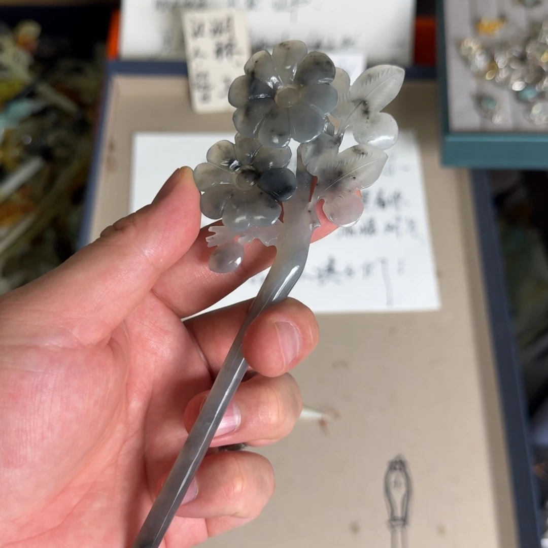 岫玉发饰未镶嵌明君玉簪贼拉好看